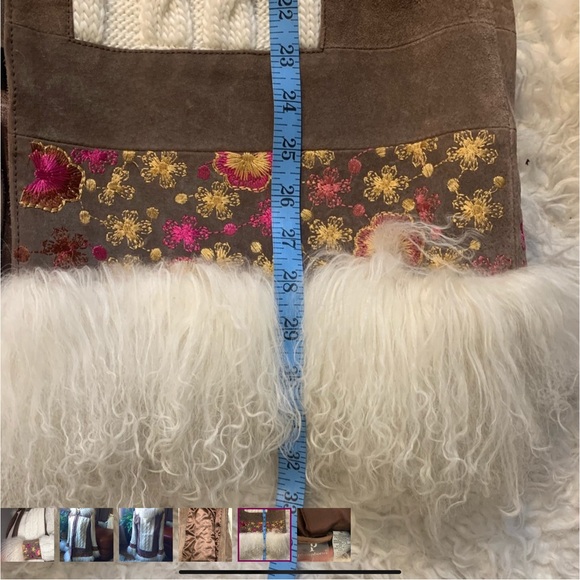 PHOSPHORUS unique Lamb Fur suede sweater jacket - Picture 8 of 12